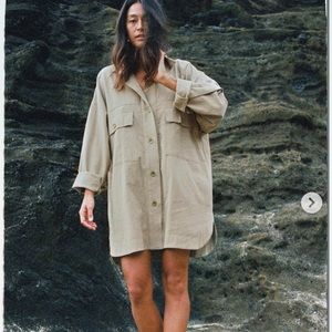Ozma of California Audrey Shirt Jacket Olive